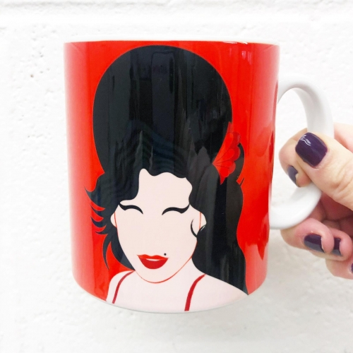 Amy Winehouse Minimal Portrait - unique mug by Adam Regester
