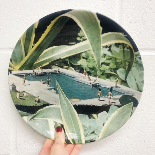 Tropical summer - ceramic dinner plate by Maya Land