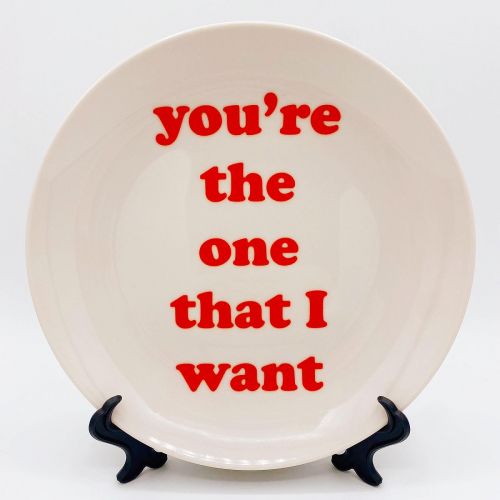You're the one that I want - ceramic dinner plate by Adam Regester
