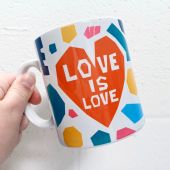 Love Is Love Mosaic Paper cut - unique mug by Adam Regester