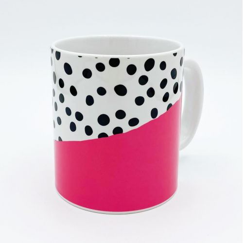 Pink Dalmatian Abstract Print - unique mug by The 13 Prints