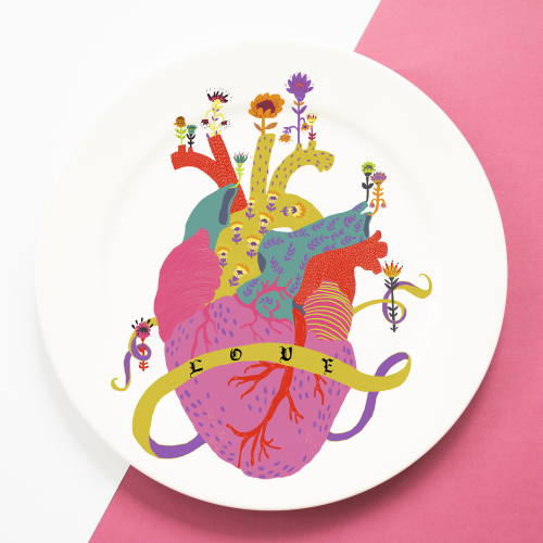 Love - ceramic dinner plate by Ezra W. Smith