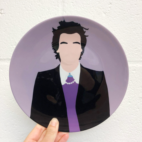 Harry Purple - ceramic dinner plate by Cheryl Boland