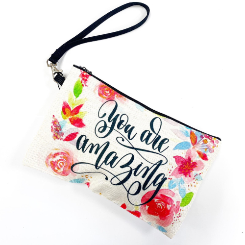 You Are Amazing - pretty makeup bag by Katie Wells