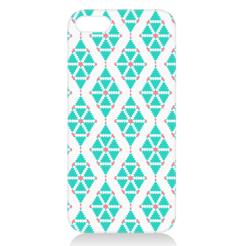Pastel Blue and White Geometric Pattern - unique phone case by Elaine Ayling