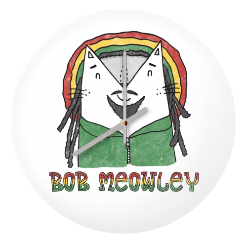 Bob Meowley - quirky wall clock by Katie Ruby Miller