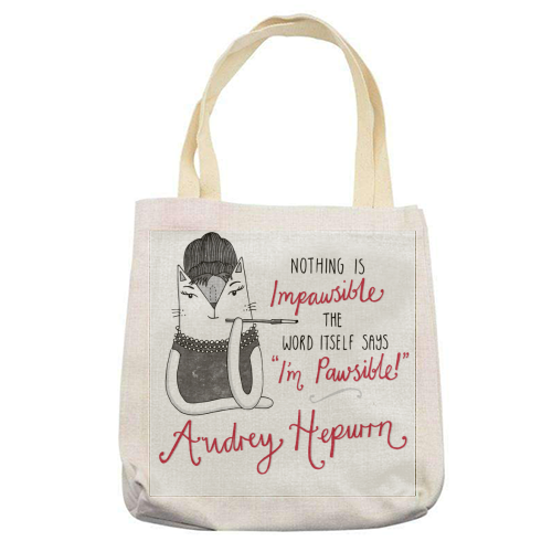 Audrey Hepurrn - printed tote bag by Katie Ruby Miller