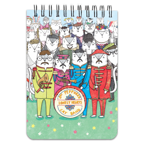 Sgt. Peppurrs Lonely Hearts Cat Band - personalised A4, A5, A6 notebook by Katie Ruby Miller
