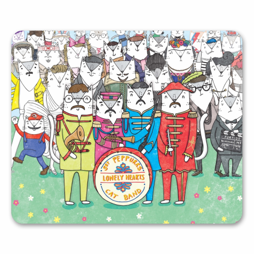 Sgt. Peppurrs Lonely Hearts Cat Band - funny mouse mat by Katie Ruby Miller