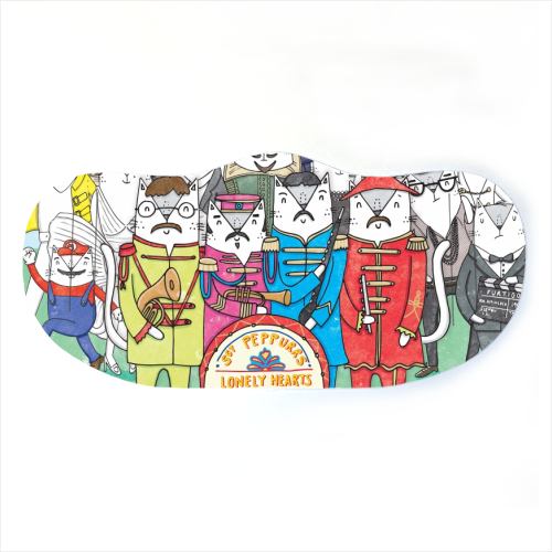 Sgt. Peppurrs Lonely Hearts Cat Band - face cover mask by Katie Ruby Miller