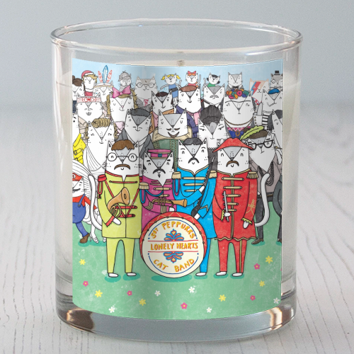 Sgt. Peppurrs Lonely Hearts Cat Band - scented candle by Katie Ruby Miller