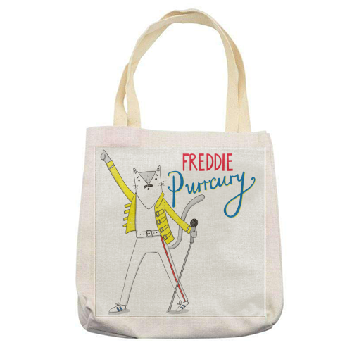 Freddie Purrcury - printed tote bag by Katie Ruby Miller
