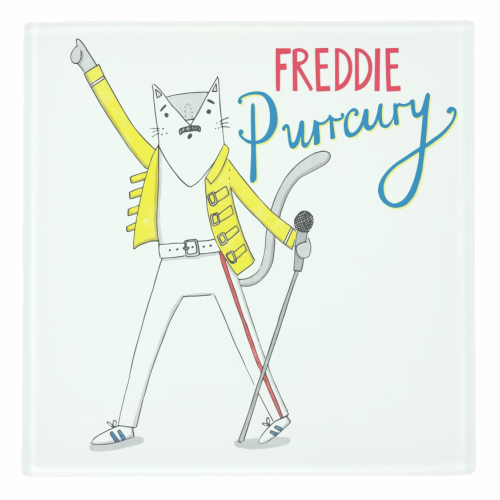 Freddie Purrcury - personalised beer coaster by Katie Ruby Miller