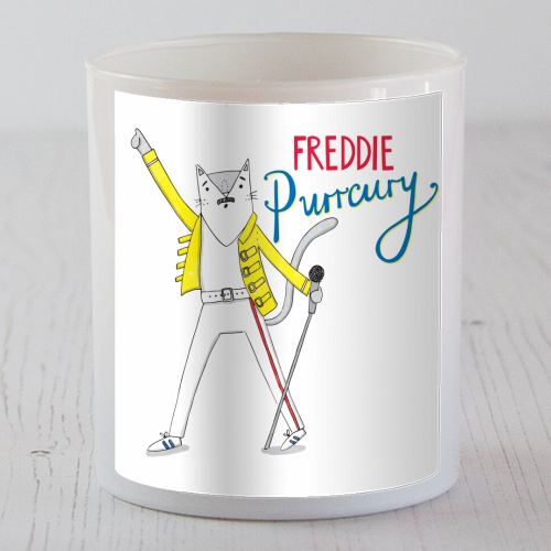 Freddie Purrcury - scented candle by Katie Ruby Miller