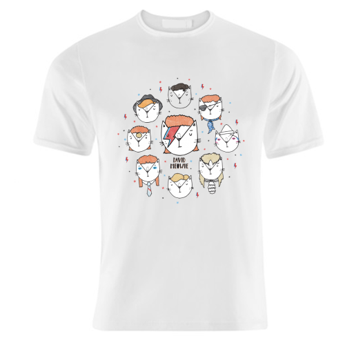 David Meowie - The 9 Lives Of - unique t shirt by Katie Ruby Miller