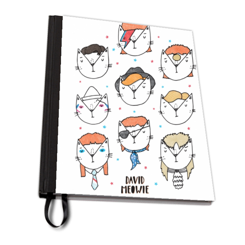 David Meowie - The 9 Lives Of - personalised A4, A5, A6 notebook by Katie Ruby Miller