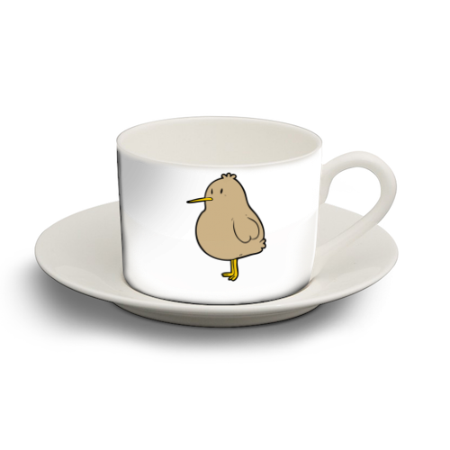 Little Kiwi - personalised cup and saucer by lineartestpilot