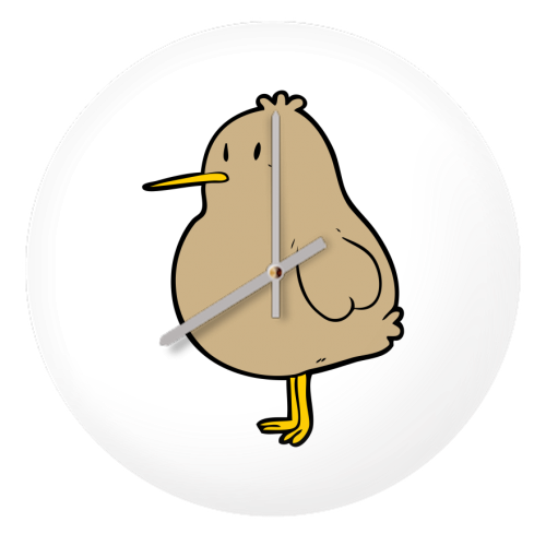 Little Kiwi - quirky wall clock by lineartestpilot