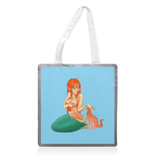 Mermaid Retro Pinup  - printed tote bag by MilkshakeandFries