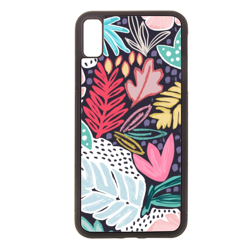 Tropical Collage Navy - Stylish phone case by Dizzywonders