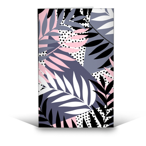 Palms on Polka Dots Background - funny greeting card by EMANUELA CARRATONI