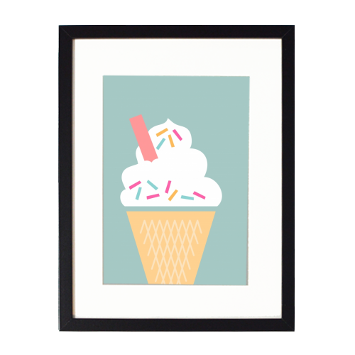 Ice Cream (Mint) - framed poster print by theoldartstudio