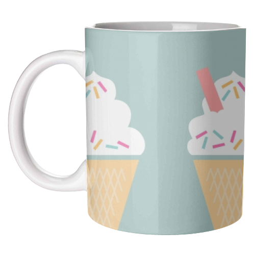 Ice Cream (Mint) - unique mug by theoldartstudio