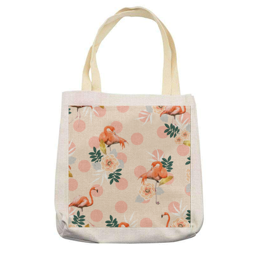 Flamingo Jazz - printed tote bag by Uma Prabhakar Gokhale