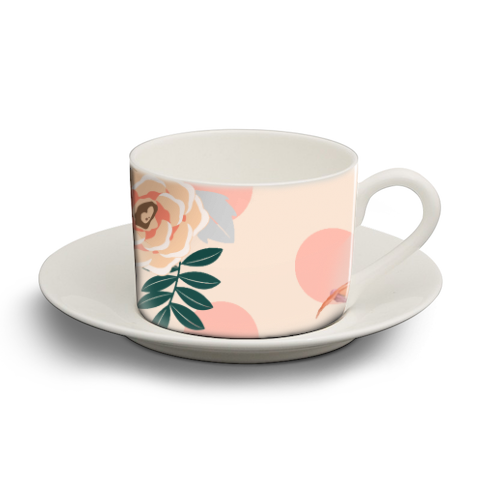 Flamingo Jazz - personalised cup and saucer by Uma Prabhakar Gokhale