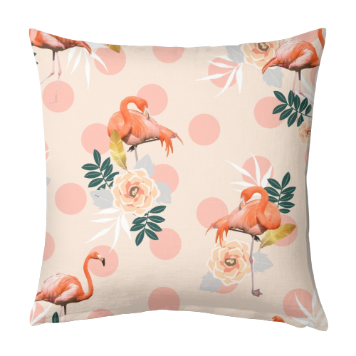 Flamingo Jazz - designed cushion by Uma Prabhakar Gokhale