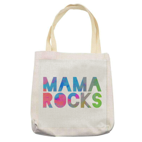 MAMA ROCKS - BLACK - printed tote bag by Cassie Swindlehurst