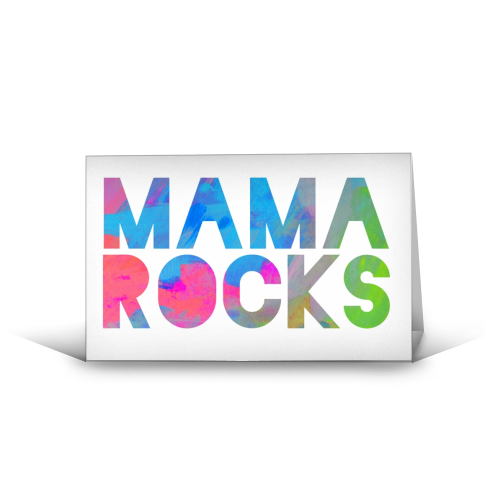 MAMA ROCKS - BLACK - funny greeting card by Cassie Swindlehurst