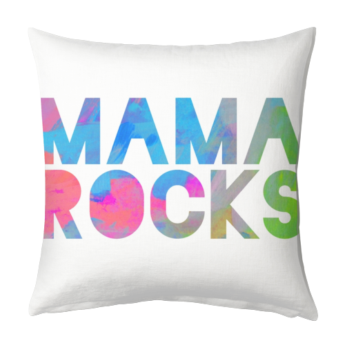 MAMA ROCKS - BLACK - designed cushion by Cassie Swindlehurst