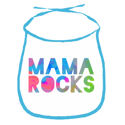 MAMA ROCKS - BLACK - funny baby bib by Cassie Swindlehurst