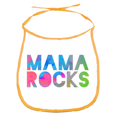 MAMA ROCKS - BLACK - funny baby bib by Cassie Swindlehurst