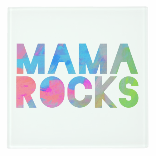 MAMA ROCKS - BLACK - personalised beer coaster by Cassie Swindlehurst
