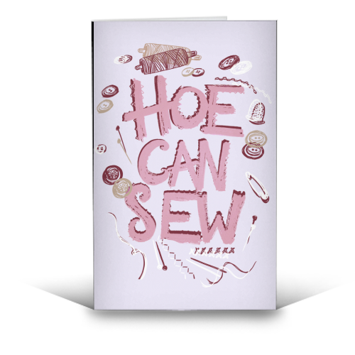 H-- Can Sew - funny greeting card by minniemorris art