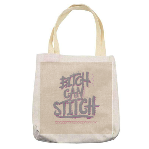 B-- Can Stitch - printed tote bag by minniemorris art