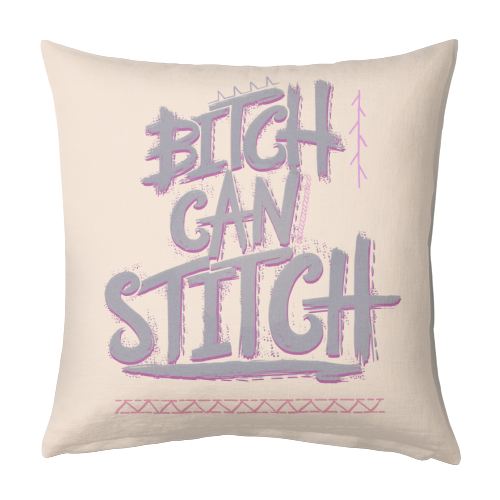 B-- Can Stitch - designed cushion by minniemorris art