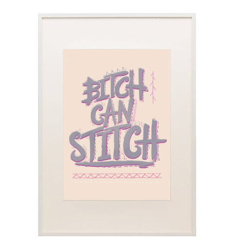 B-- Can Stitch - framed poster print by minniemorris art