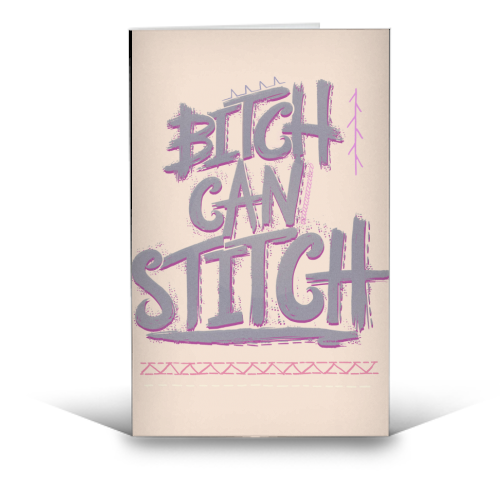 B-- Can Stitch - funny greeting card by minniemorris art