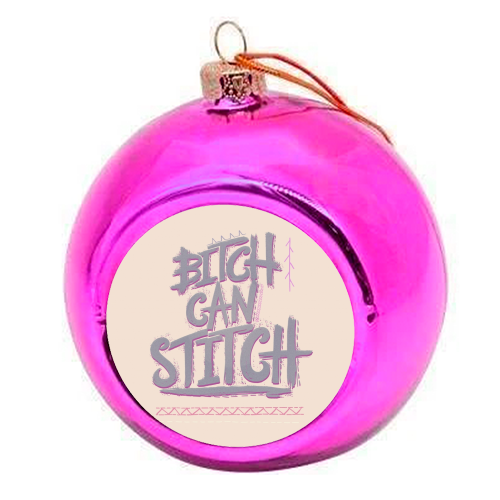 B-- Can Stitch - colourful christmas bauble by minniemorris art
