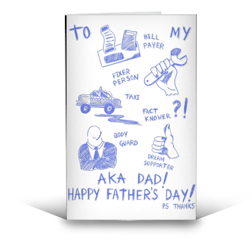 Happy Fathers Day - funny greeting card by minniemorris art