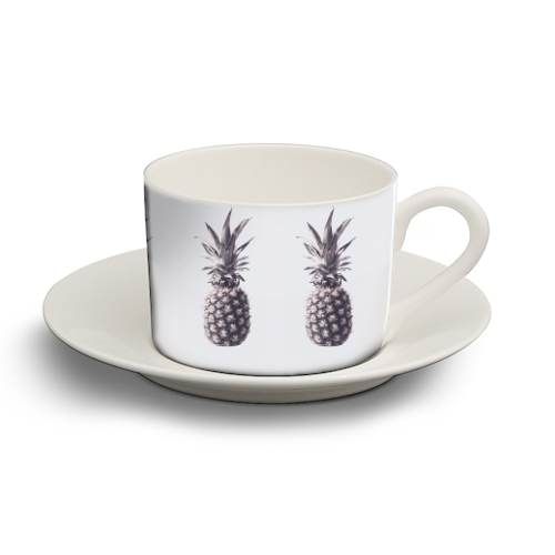 Pineapple - personalised cup and saucer by theoldartstudio