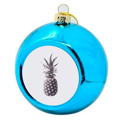 Pineapple - colourful christmas bauble by theoldartstudio
