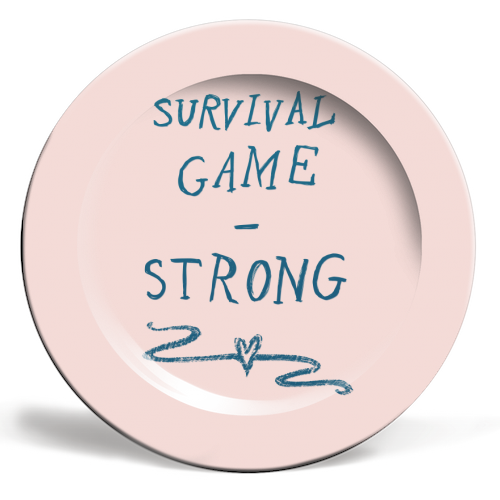 Survival - Strong - ceramic dinner plate by minniemorris art