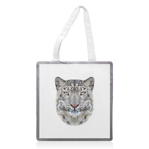 The Snow Leopard - printed tote bag by petegrev