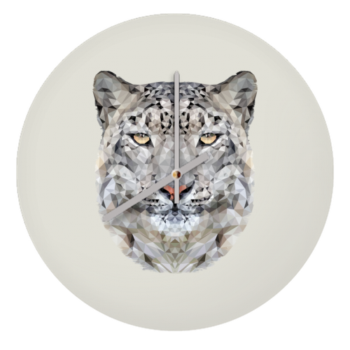 The Snow Leopard - quirky wall clock by petegrev