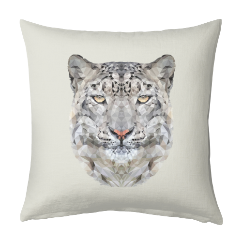 The Snow Leopard - designed cushion by petegrev