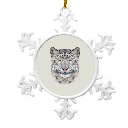 The Snow Leopard - snowflake decoration by petegrev